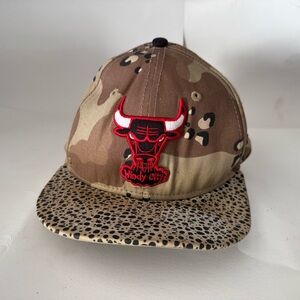 New Era Brown and Red Hat with Bulls Logo